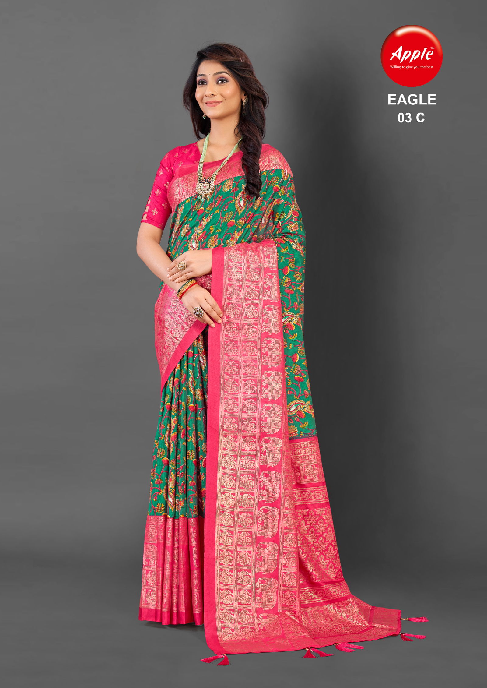 Eagle 03 By Apple Designer Cotton Blend Printed Sarees Wholesale Clothing Suppliers In India

